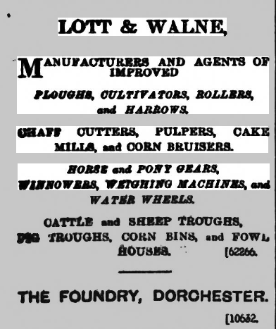 A typical Lott & Walne newspaper advertisement from the late 19th Century, this one dated 17 March 1899 from the Western Chronicle, Page 6.